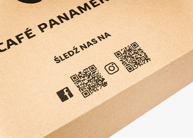 pudełko kartonowe z nadrukiem social media cafe panamera - drukuj nie tylko logo